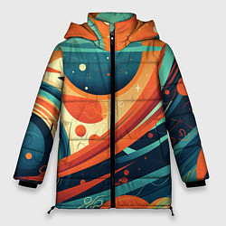 Куртка зимняя женская Абстрактный космический пейзаж: арт нейросети, цвет: 3D-черный