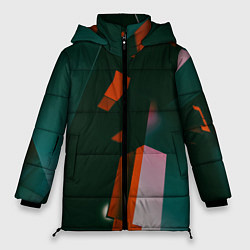 Куртка зимняя женская Сюрреалистичные геометрические фигуры, цвет: 3D-светло-серый