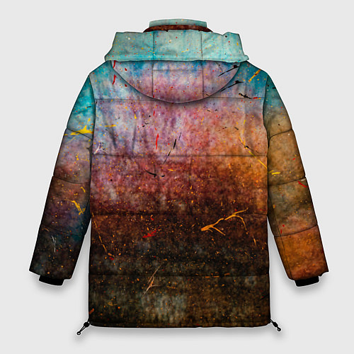 Женская зимняя куртка Разноцветные тени и краски / 3D-Черный – фото 2