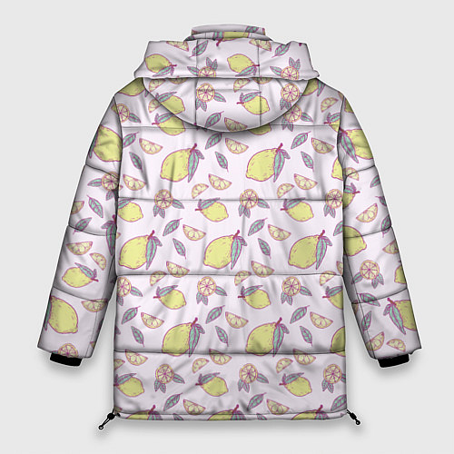Женская зимняя куртка Лимоны паттерн / 3D-Красный – фото 2