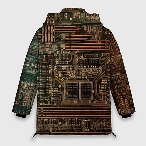 Женская зимняя куртка Старая печатная плата / 3D-Черный – фото 2