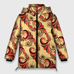 Женская зимняя куртка Винтажный растительный орнамент