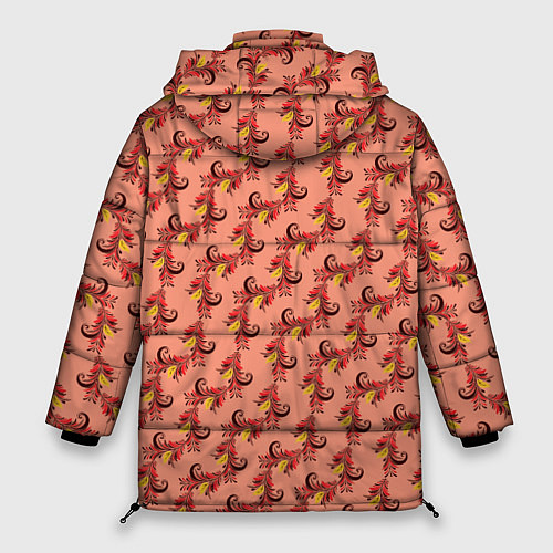 Женская зимняя куртка Декоративный растительный орнамент / 3D-Светло-серый – фото 2