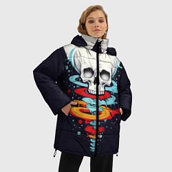 Куртка зимняя женская Череп на палке, цвет: 3D-светло-серый — фото 2