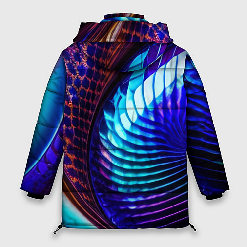 Женская зимняя куртка Неоновый водоворот / 3D-Черный – фото 2
