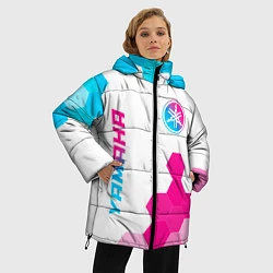 Куртка зимняя женская Yamaha neon gradient style: надпись, символ, цвет: 3D-черный — фото 2