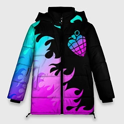 Куртка зимняя женская Green Day неоновый огонь, цвет: 3D-черный