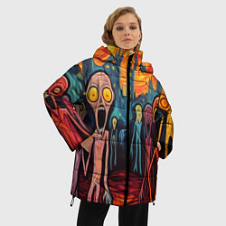 Куртка зимняя женская Зомби пришли за тобой, цвет: 3D-черный — фото 2