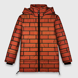 Куртка зимняя женская Кирпичная стена, цвет: 3D-красный