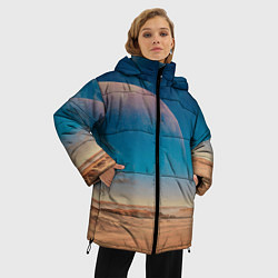 Куртка зимняя женская Пустыня и очертания планеты, цвет: 3D-черный — фото 2