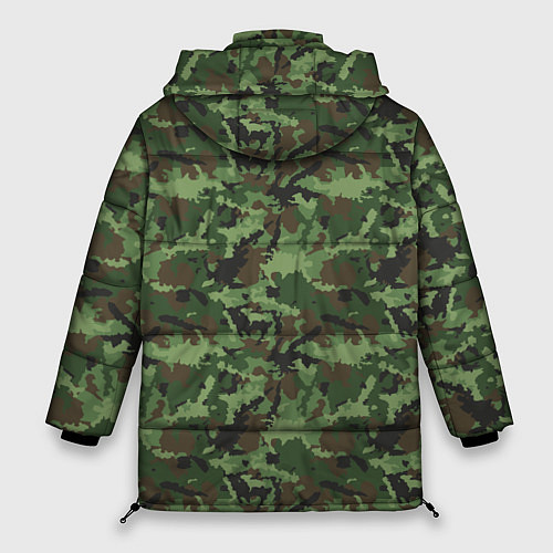 Женская зимняя куртка Камуфляж зелёный / 3D-Черный – фото 2