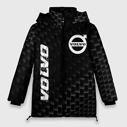 Куртка зимняя женская Volvo карбоновый фон, цвет: 3D-черный