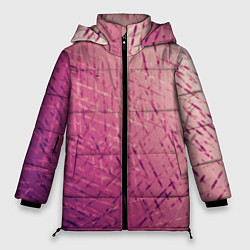 Женская зимняя куртка Абстракция розовый полосы градиент