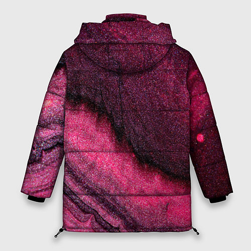 Женская зимняя куртка Блёстки розовые / 3D-Черный – фото 2