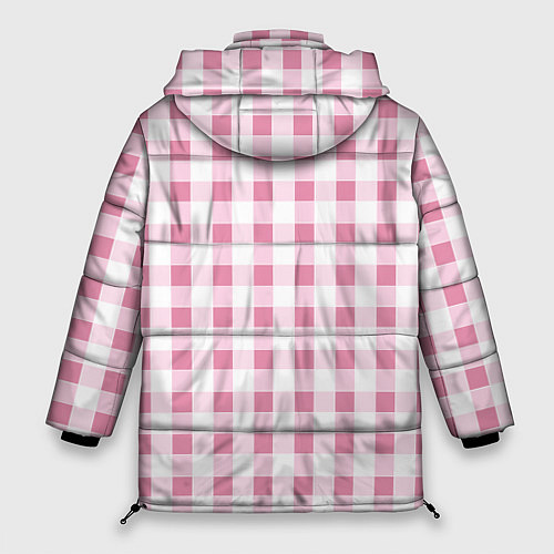 Женская зимняя куртка Барби-розовый: клетка / 3D-Черный – фото 2