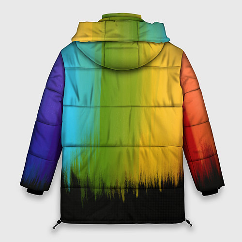 Женская зимняя куртка Летняя радуга / 3D-Черный – фото 2