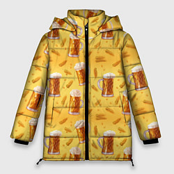 Куртка зимняя женская Кружки с пенным пивом, цвет: 3D-красный