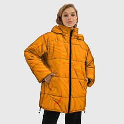 Куртка зимняя женская Абстракция оранжевый, цвет: 3D-светло-серый — фото 2