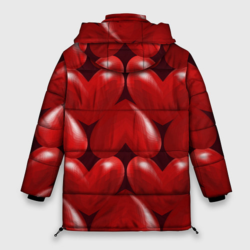Женская зимняя куртка Red hearts / 3D-Светло-серый – фото 2