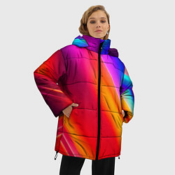 Куртка зимняя женская Неоновая радуга, цвет: 3D-красный — фото 2