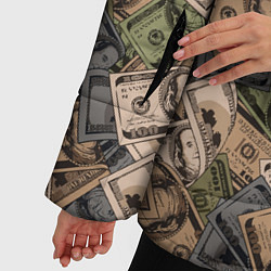 Куртка зимняя женская Камуфляж с банкнотой в 100 долларов, цвет: 3D-черный — фото 2
