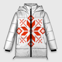 Куртка зимняя женская Удмуртский узор, цвет: 3D-красный