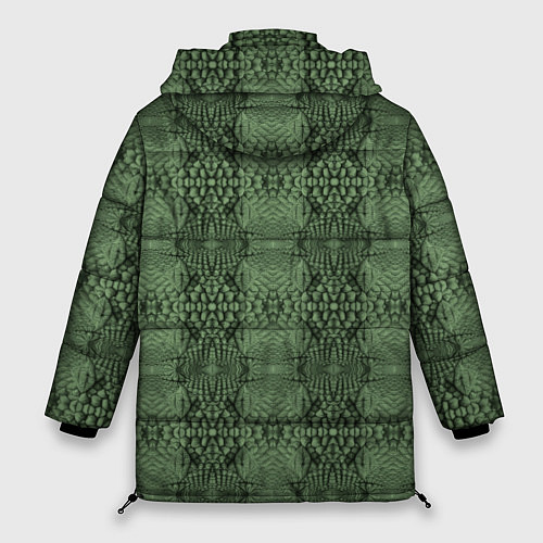 Женская зимняя куртка Крокодиловый стиль / 3D-Черный – фото 2