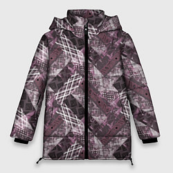 Куртка зимняя женская Этнический комбинированный узор, цвет: 3D-светло-серый