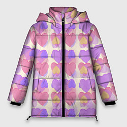 Куртка зимняя женская Нежные сердечки, цвет: 3D-красный