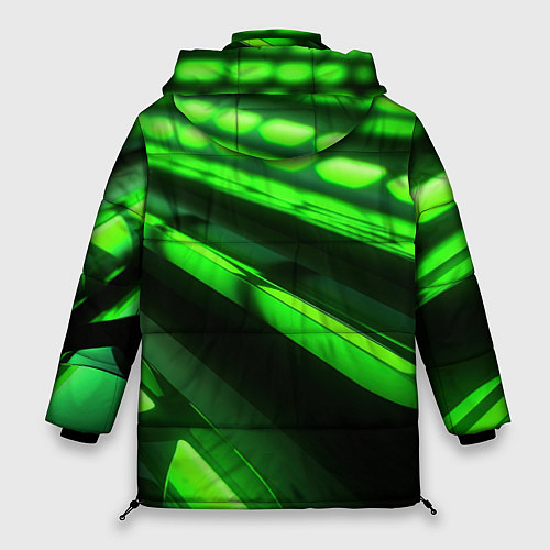 Женская зимняя куртка Green neon abstract / 3D-Светло-серый – фото 2