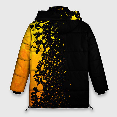 Женская зимняя куртка Asking Alexandria - gold gradient: по-вертикали / 3D-Черный – фото 2