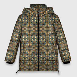 Куртка зимняя женская Обтекаемый узор в стиле Артдеко, цвет: 3D-черный