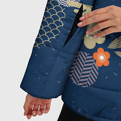 Куртка зимняя женская Орнамент японского кимоно, цвет: 3D-красный — фото 2