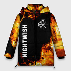 Куртка зимняя женская Nightwish и пылающий огонь, цвет: 3D-черный