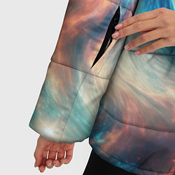 Куртка зимняя женская Космические узоры необычные, цвет: 3D-черный — фото 2