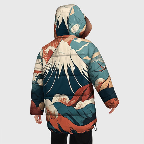 Женская зимняя куртка Ретро Фудзияма / 3D-Светло-серый – фото 4