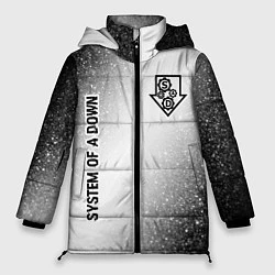 Куртка зимняя женская System of a Down glitch на светлом фоне: надпись,, цвет: 3D-черный