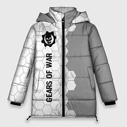 Куртка зимняя женская Gears of War glitch на светлом фоне: по-вертикали, цвет: 3D-черный