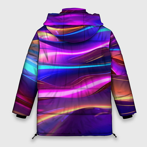 Женская зимняя куртка Неоновые волны / 3D-Черный – фото 2