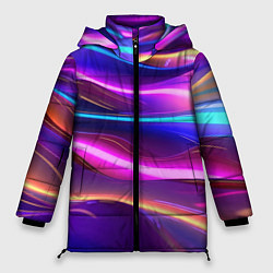 Куртка зимняя женская Неоновые волны, цвет: 3D-черный