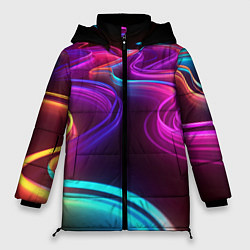 Куртка зимняя женская Неоновые волны, цвет: 3D-черный
