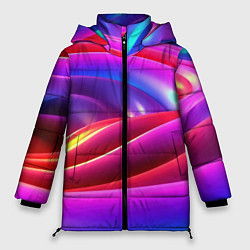 Куртка зимняя женская Неоновая вязкая текстура, цвет: 3D-черный