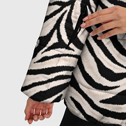 Куртка зимняя женская Полосатая шкура зебры, белого тигра, цвет: 3D-светло-серый — фото 2