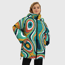 Куртка зимняя женская Разлитая краска разводами, цвет: 3D-черный — фото 2