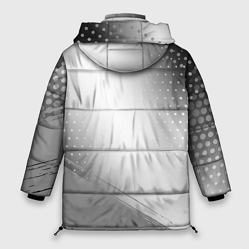 Женская зимняя куртка CreepyPasta glitch на светлом фоне: надпись, симво / 3D-Черный – фото 2