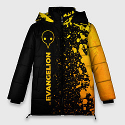 Куртка зимняя женская Evangelion - gold gradient: по-вертикали, цвет: 3D-черный