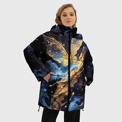 Куртка зимняя женская Бабочка краски узор, цвет: 3D-черный — фото 2