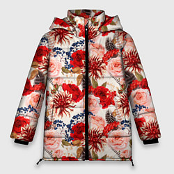 Куртка зимняя женская Цветочный букет Flower bouquet, цвет: 3D-светло-серый