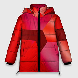 Женская зимняя куртка Красная геометрия