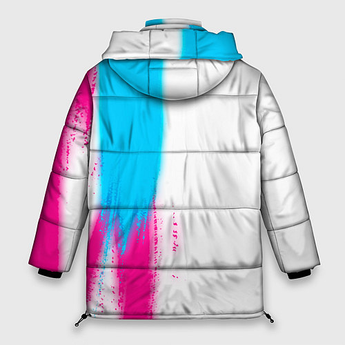 Женская зимняя куртка Assassins Creed neon gradient style: по-вертикали / 3D-Черный – фото 2